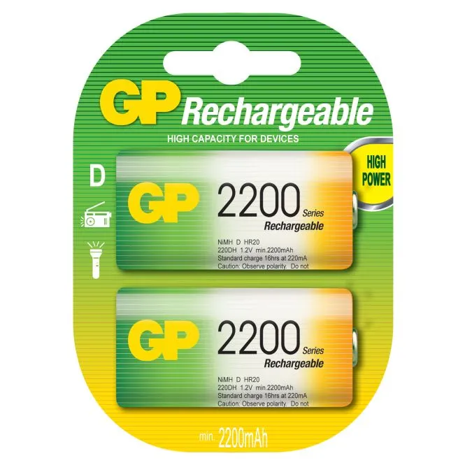 Akum. GP NiMH 2200 mAh (D)