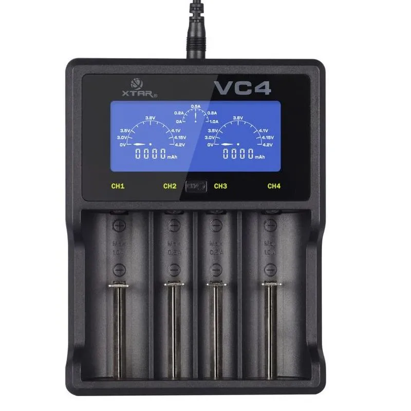 Akumuliatorių įkroviklis XTAR VC4 Li-Ion/NiMh 18650/32650 USB
