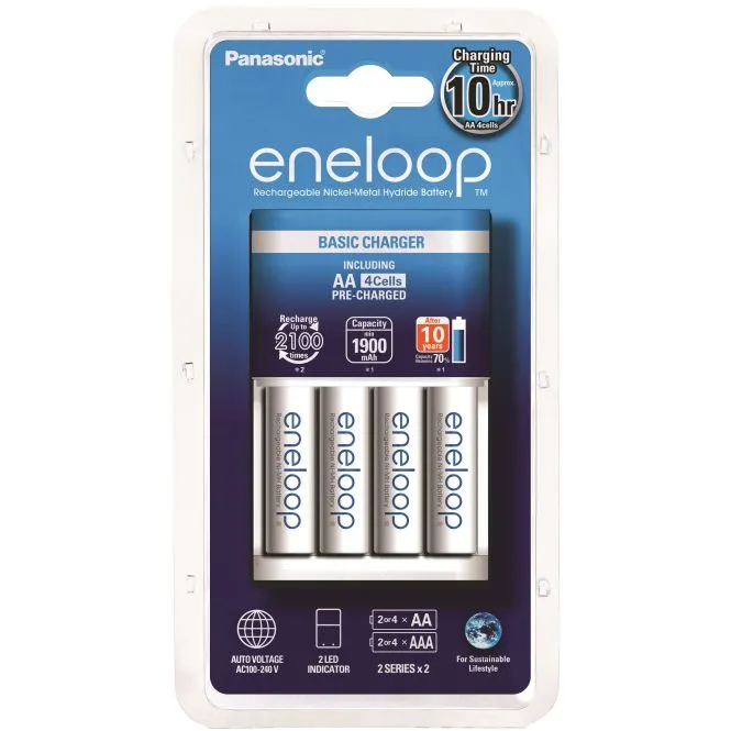 Baterijų įkroviklis Panasonic 4 x AA 1900 mAh