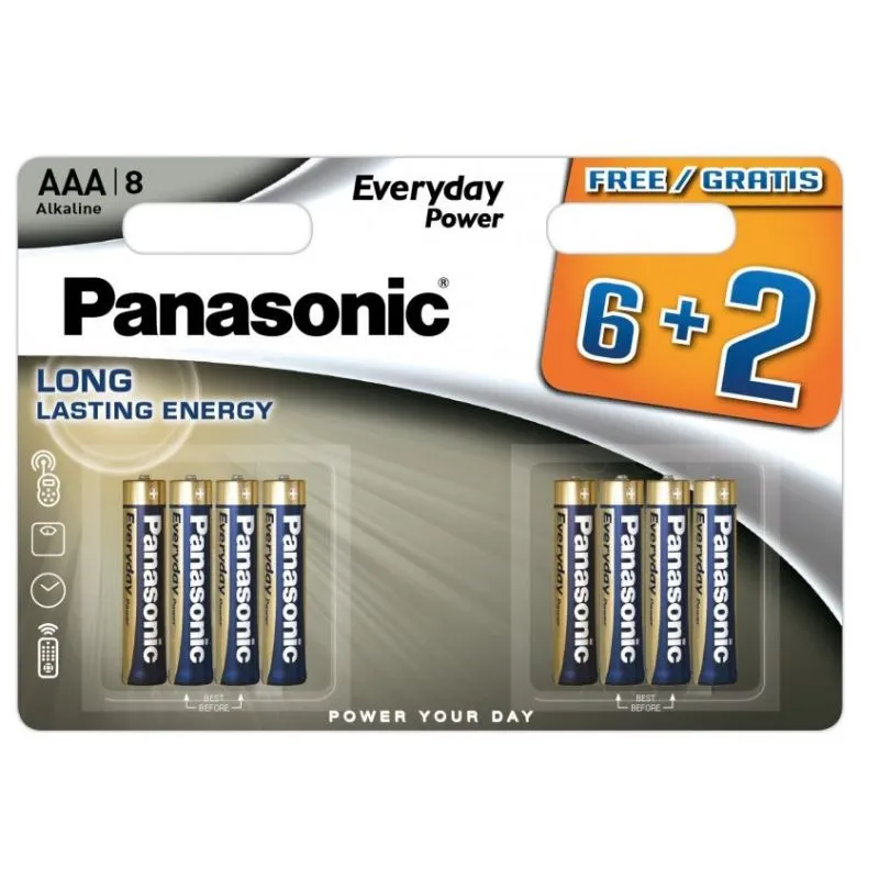 Panasonic Everyday LR03 (AAA) 6+2