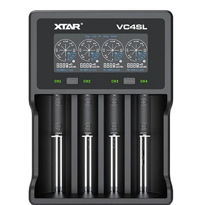 Akumuliatorių  įkroviklis XTAR VC4SL Li-Ion/NiMh 18650/32650 USB-C