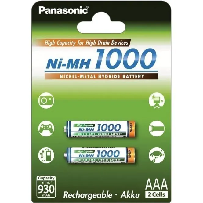 Akum. Panasonic NiMh HR03 1000 mAh (AAA)