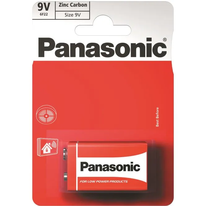 Panasonic Red Zinc 6F22 (9V)