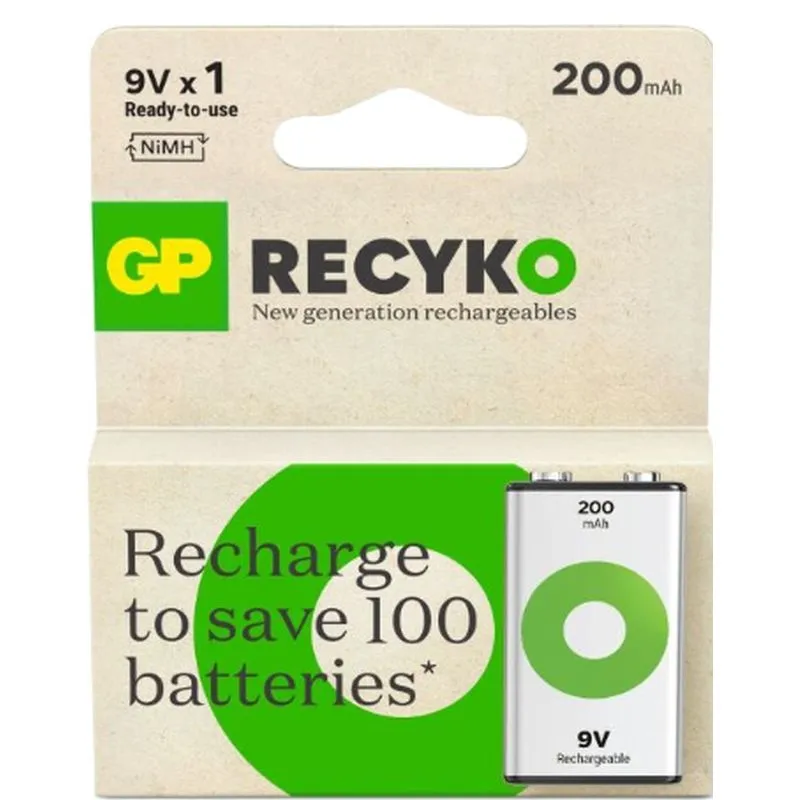 Akum. GP ReCyko NiMH  9V 200mAh EB1