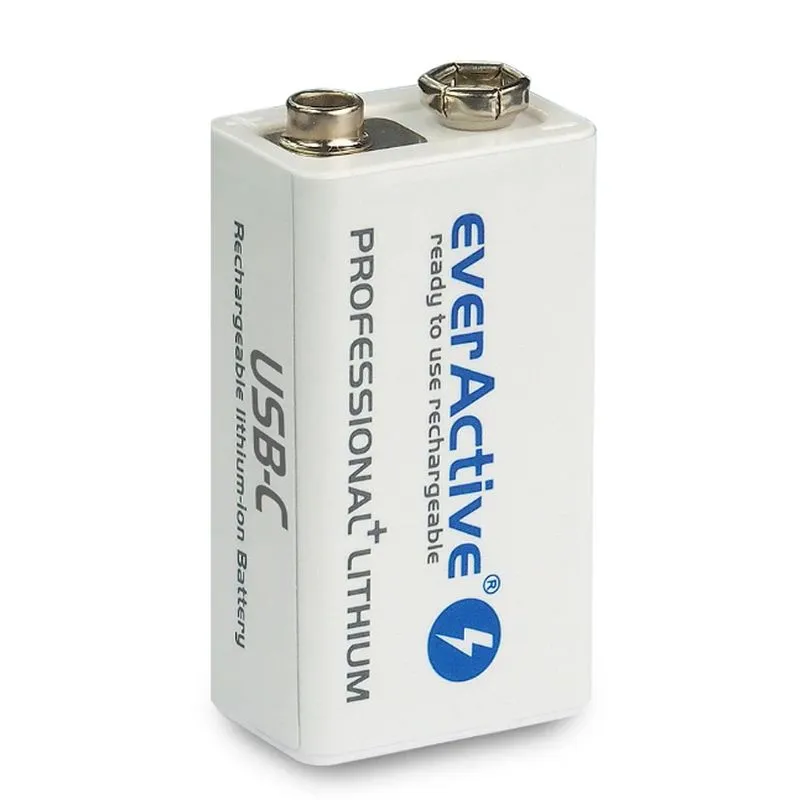 Akum. everActive 6F22/9V Li-Ion 7.4V 550mAh su USB-C