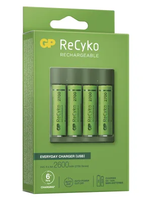 Įkroviklis GP B421 ReCyko, 4xAA 2700