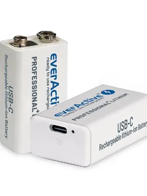Akum. everActive 6F22/9V Li-Ion 7.4V 550mAh su USB-C