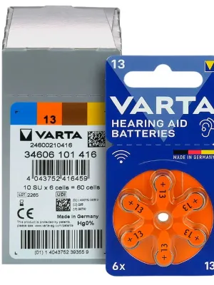 Baterija klausos aparatams VARTA Zinc-Air 13
