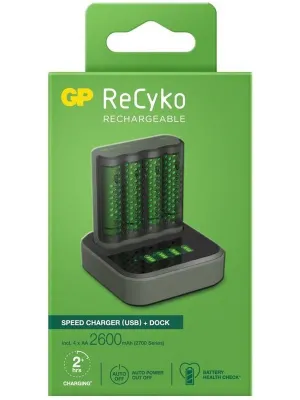 Įkroviklis GP ReCyko M451, 4xAA 2600mAh su jungčių stotele