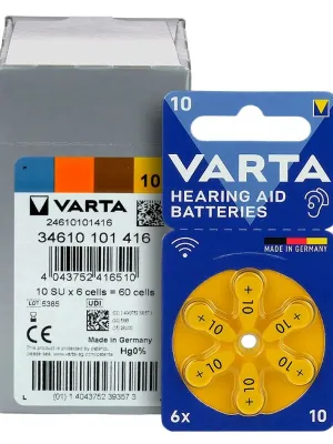 Baterija klausos aparatams VARTA Zinc-Air 10