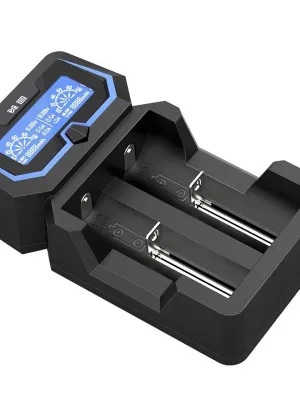Akumuliatorių įkroviklis XTAR X2  Li-Ion/NiMh  2A  AC/USB greito įkrovimo