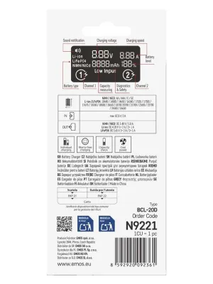 Universalus Li-ion/NiMh baterijų įkroviklis EMOS BCL-20D, USB