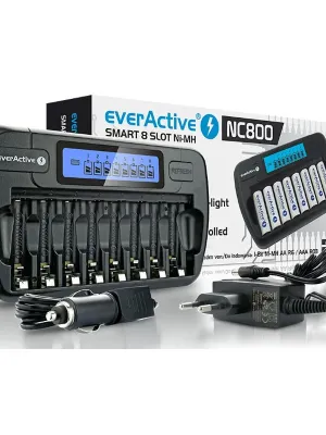 Akumuliatorių  įkroviklis NC-800 everActive Ni-Mh 8 kanalų