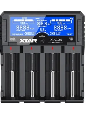 Baterijų VP4 PLUS Dragon Li-Ion/NiMh/NiCD 18650 AC/DC su laidais testavimui (multimetro funkcija)