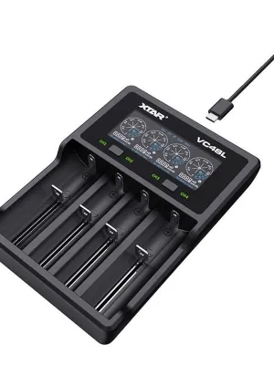 Akumuliatorių  įkroviklis XTAR VC4SL Li-Ion/NiMh 18650/32650 USB-C