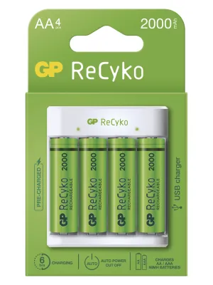 Įkroviklis GP ReCyko E411, 4xAA 2100 mAh