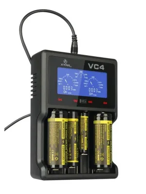Akumuliatorių įkroviklis XTAR VC4 Li-Ion/NiMh 18650/32650 USB