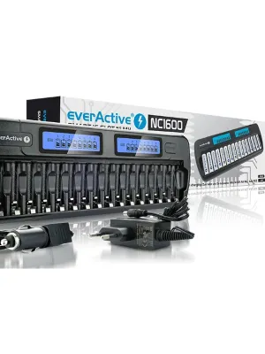 Akumuliatorių  įkroviklis NC-1600 everActive Ni-Mh 16 kanalų