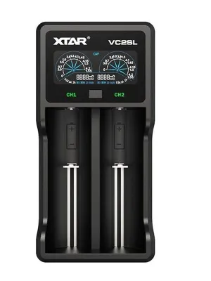 Akumuliatorių įkroviklis XTAR VC2SL Li-Ion/NiMh/NiCD USB-C su nešiojamo įkroviklio ("powerbank") funkcija