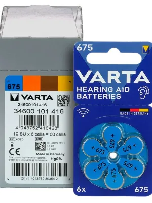 Baterija klausos aparatams VARTA Zinc-Air 675