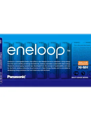Akum. Eneloop HR6 1900 mAh (AA) + dėkliukas/slider-pack
