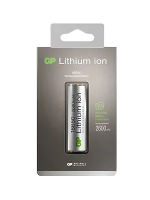 Akum. GP 18650 Li-ion 3.7V 2600mAh su apsauga