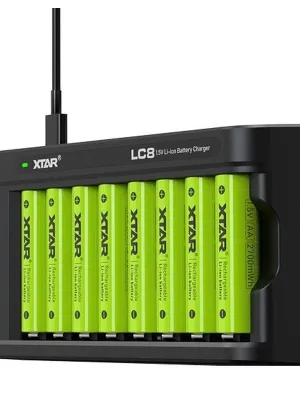Akumuliatorių įkroviklis XTAR LC8 Li-Ion 1.5A AA/AAA USB-C