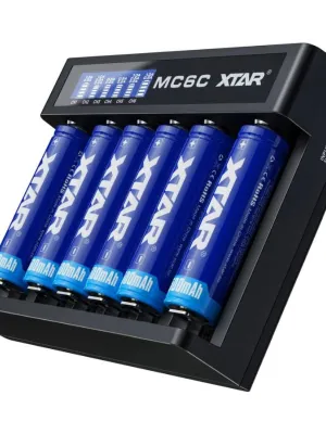 Akumuliatorių įkroviklis XTAR MC6C Li-Ion/Ni-Mh USB-C