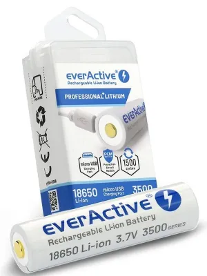 Akum. everActive 18650 Li-ion 3.7V 3500mAh BOX su micro USB