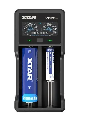 Akumuliatorių įkroviklis XTAR VC2SL Li-Ion/NiMh/NiCD USB-C su nešiojamo įkroviklio ("powerbank") funkcija