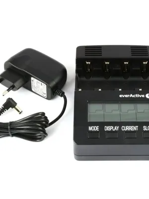 Akumuliatorių įkroviklis everActive NC-3000 NiMh/NiCd (4 kan.) greito įkrovimo