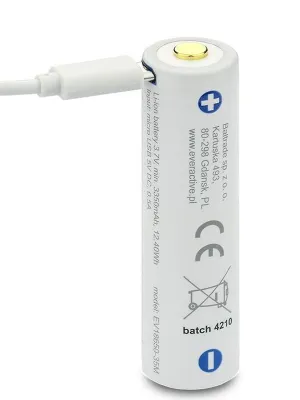 Akum. everActive 18650 Li-ion 3.7V 3500mAh BOX su micro USB