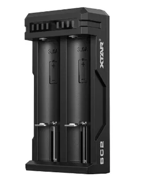 Akumuliatorių  įkroviklis XTAR SC2 Li-Ion 18650-21700 3A max. USB-C greito įkrovimo