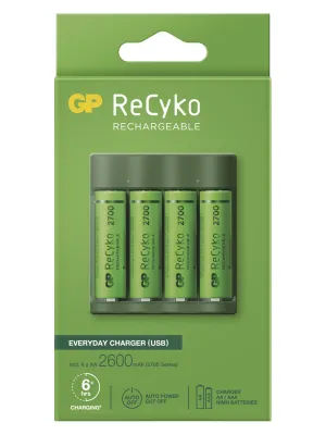 Įkroviklis GP B421 ReCyko, 4xAA 2700
