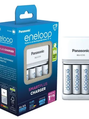 Baterijų įkroviklis Panasonic + 4xAA 2000 mAh NiMh Eneloop