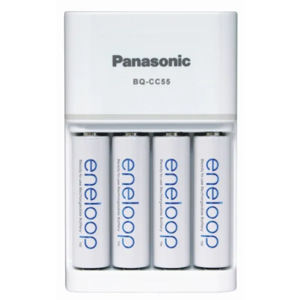 Baterijų įkroviklis Panasonic + 4xAA 2000 mAh NiMh Eneloop
