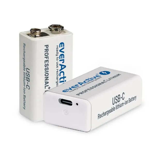 Produktas Akum. everActive 6F22/9V Li-Ion 7.4V 550mAh su USB-C Paveikslėlis