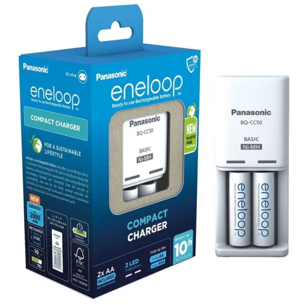 Produktas Baterijų įkroviklis BQ-CC50 + 2xAA 2000mAh Paveikslėlis
