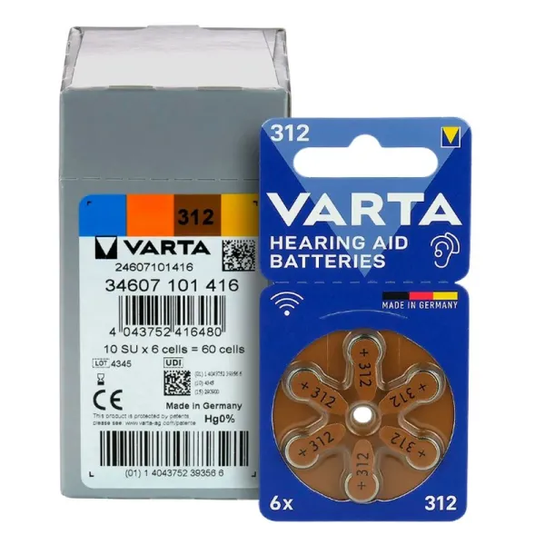 Produktas Baterija klausos aparatams VARTA Zinc-Air 312 Paveikslėlis