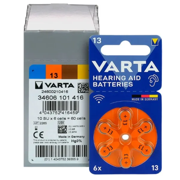 Produktas Baterija klausos aparatams VARTA Zinc-Air 13 Paveikslėlis