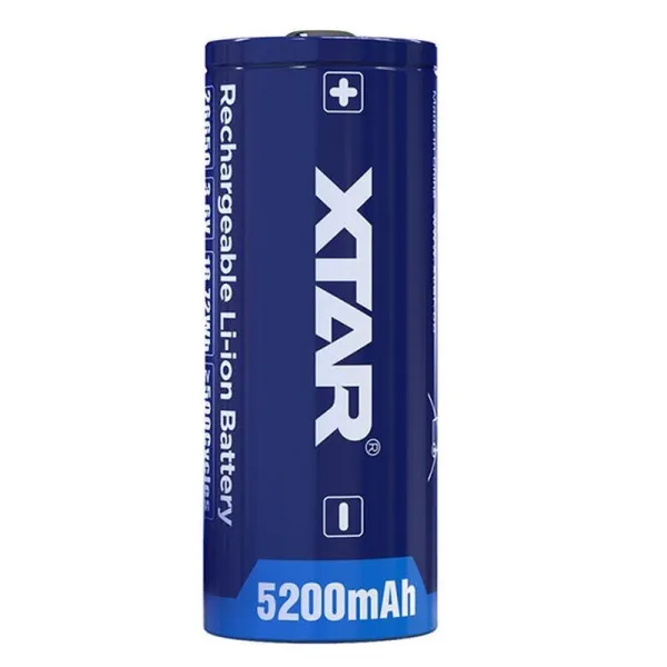 Produktas Akum. XTAR 26650-520PCM Li-Ion 3.6V 5200mAh 7A su apsauga Paveikslėlis