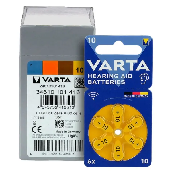 Produktas Baterija klausos aparatams VARTA Zinc-Air 10 Paveikslėlis
