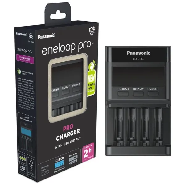 Baterijų įkroviklis Panasonic eneloop pro BQ-CC65 EKO su LCD ekranu