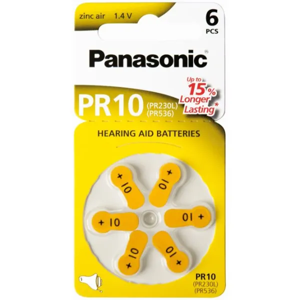Produktas Baterija klausos aparatams Panasonic Zinc-Air PR10H-LB Paveikslėlis