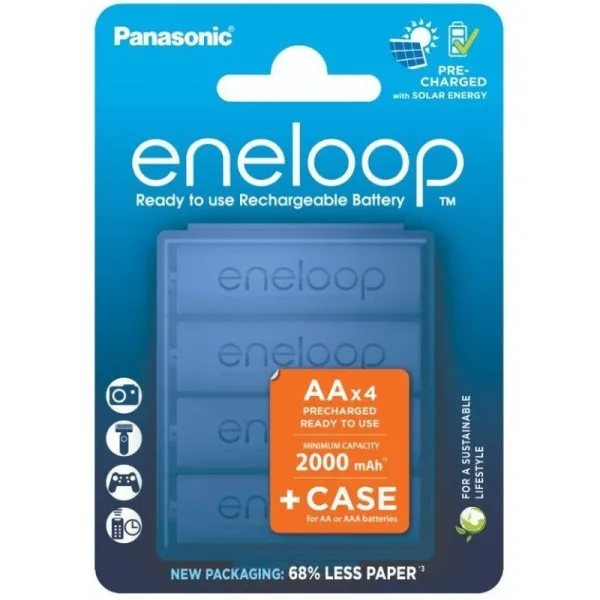 Akum. eneloop HR6 AA 2000mAh 4BE+ dėklas