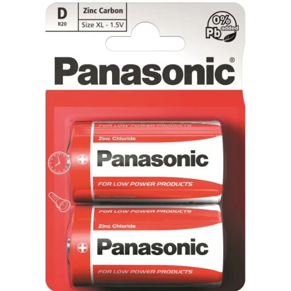 Produktas Panasonic Red Zinc R20 (D) Paveikslėlis
