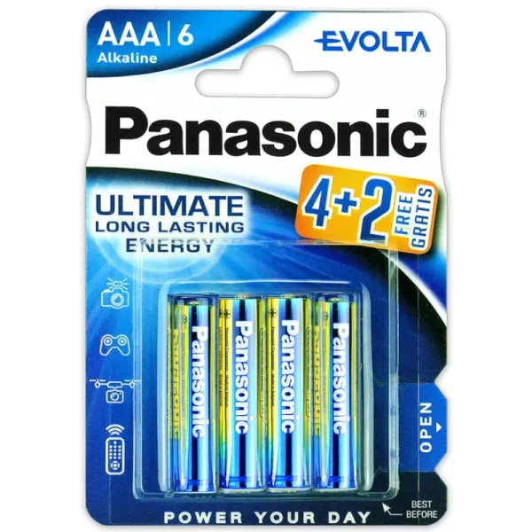 Produktas Panasonic Evolta LR03 (AAA) 4+2 Paveikslėlis