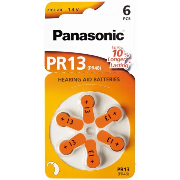 Produktas Baterija klausos aparatams Panasonic Zinc-Air PR13H-LB Paveikslėlis