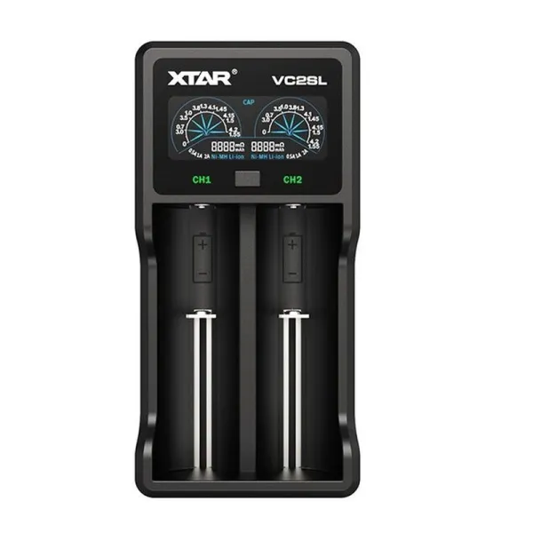 Akumuliatorių įkroviklis XTAR VC2SL Li-Ion/NiMh/NiCD USB-C su nešiojamo įkroviklio ("powerbank") funkcija