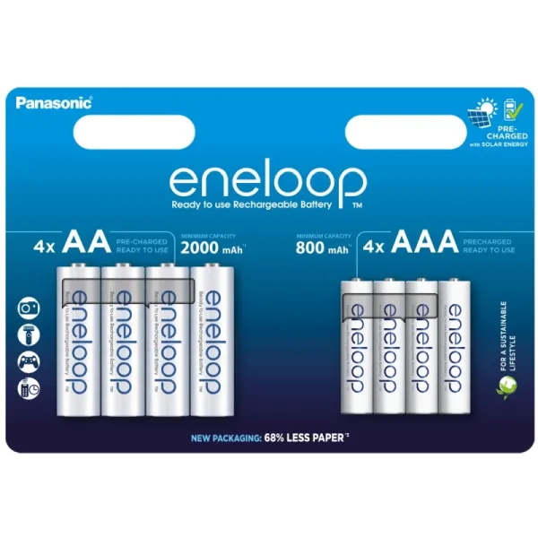 Akum. Eneloop  MIX HR6 AA 2000mAh+HR03 800mAh 8BE